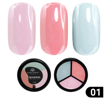 Гель-краска Solid color gel - 3, повышенной плотности 15 гр, Rose sky 01