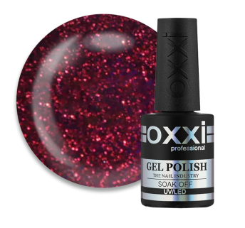 Гель-лак Oxxi Professional 354 винное бордо с красными блестками. 10 мл (2100994233267)