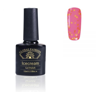 Гель-лак Ice Cream Global Fashion, 10 мл (с блёстками разных размеров) 047