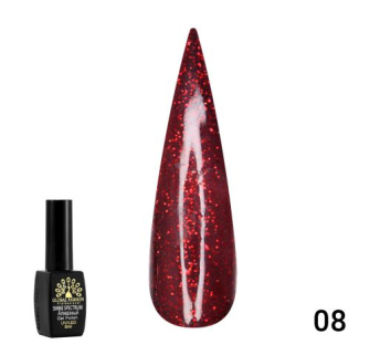 Гель лак Shine Spectrum Red diamond 08