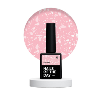 База камуфлирующая Nails Of The Day Potal Base 13. нежно-розовый с белой стильной поталью. 10 мл (4821288863004)