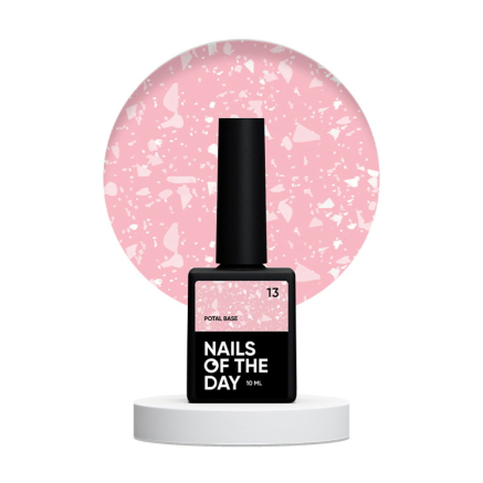 База камуфлююча Nails Of The Day Potal Base 13. ніжно-рожевий з білою стильною поталлю. 10 мл (4821288863004)