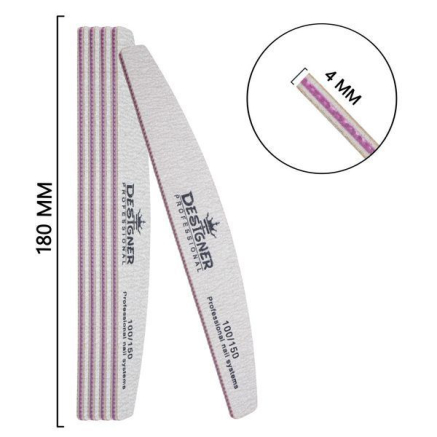 Двостороння пилка півмісяць (100/150 грит.) - Nailfile Designer