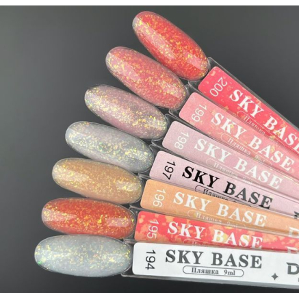 Кольорова база Sky base 195 Designer (9 мл.) - із золотою поталлю