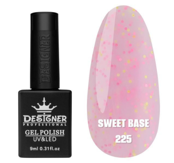 Кольорова база Sweet base 225 Designer (9 мл) - з конфетті різних кольорів