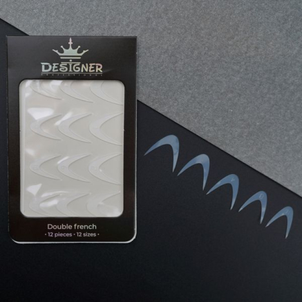 Nail Molds 12шт. (Double french - E) - Силіконові молди різних розмірів для дизайну нігтів та французького манікюру Designer