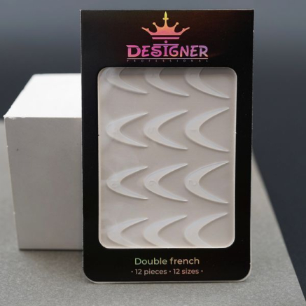 Nail Molds 12шт. (Double french - E) - Силіконові молди різних розмірів для дизайну нігтів та французького манікюру Designer
