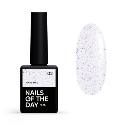 База камуфлююча Nails Of The Day Potal Base 02. молочно-блакитний з золотисто-фіолетовою та бірюзовую поталлю. 10 мл (4825547640108)