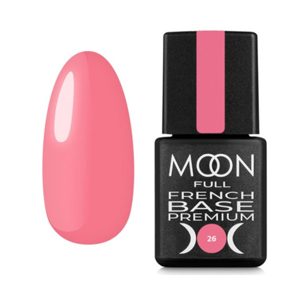 База Moon Full French Base Premium 026. розовый темный. 8 мл (5908254191756)