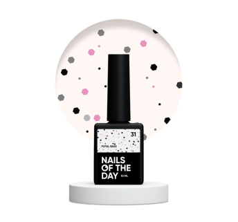 База камуфлирующая Nails Of The Day Potal Base 31 молочный с черными и розовыми шестигранниками 10 мл (4826420030009)