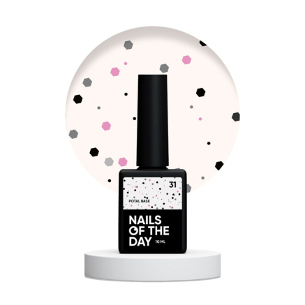 База камуфлирующая Nails Of The Day Potal Base 31 молочный с черными и розовыми шестигранниками 10 мл (4826420030009)