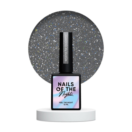 Топ светоотражающий без липкого слоя Nails Of The Night Reflective Top Holographic голографический. 10 мл (4820991514005)