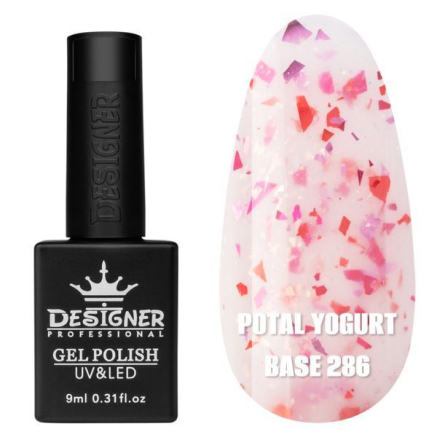 Кольорова база Potal yogurt base 286 Designer (9 мл.) - з кольоровою поталлю