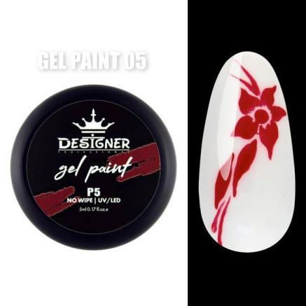 Gel Paint P5 (Червоний) 5 мл. - Гель фарба Designer