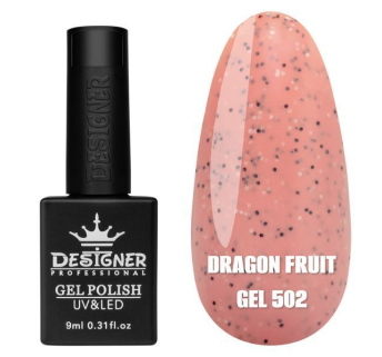 Гель лак Dragon fruit 502 Designer (9мол) - з чорно-білими крапками
