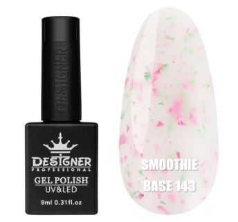 Базове покриття Smoothie Base 143 Designer (9 мл) - з дрібними шматочками фольги