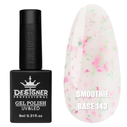 Базове покриття Smoothie Base 143 Designer (9 мл) - з дрібними шматочками фольги
