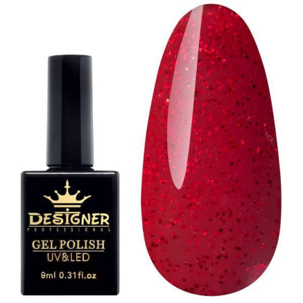 Гель-лак Designer Diamond Kingdom - M334 'Блискучий червоний'