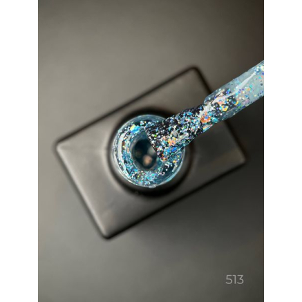 Гель лак Magic glitter 513 Designer (9мл.) - з пластівцями різних розмірів та блискітками хамелеон