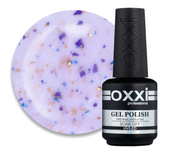База камуфлирующая Oxxi Professional Jolly Base 002. молочно-розовый с золотистой. фиолетовой и бирюзовой поталью. 15 мл (2100994295883)