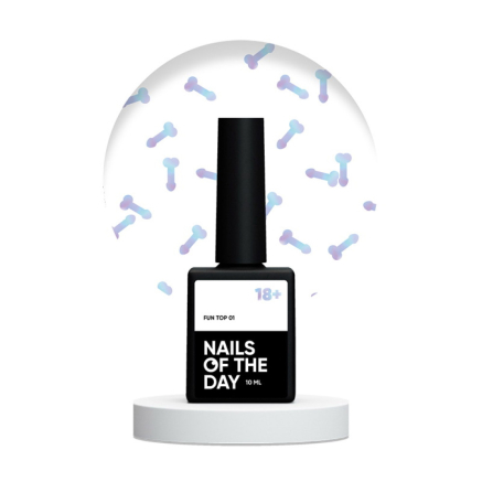 Топ для гель-лака без липкого слоя Nails Of The Day Fun! Top 01 с голографическим арт-декором 10 мл (4821061578002)