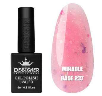 Кольорова база Miracle base Designer 237 (9 мл.) - з чорною, срібною та кольоровою поталлю