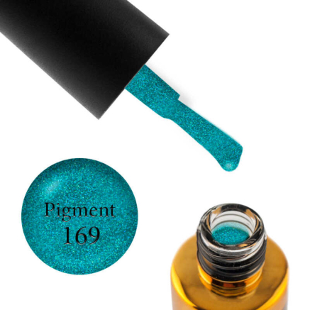 Гель-лак F.O.X Pigment 169 морской бирюзовый с синими и зелеными шиммерами, 7 мл (2100994227815)