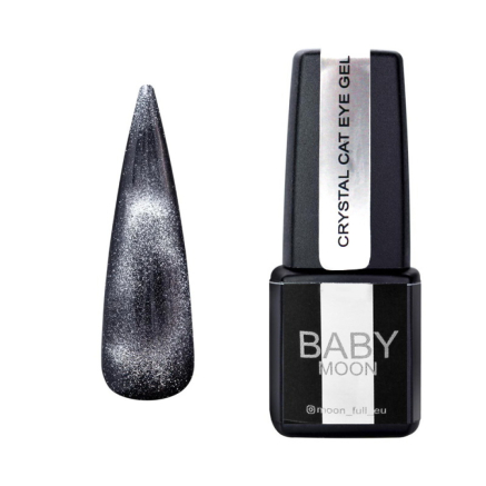 Гель-лак Baby Moon Crystal Cat Eye серебряный кристалл 6 мл (5905123021138)