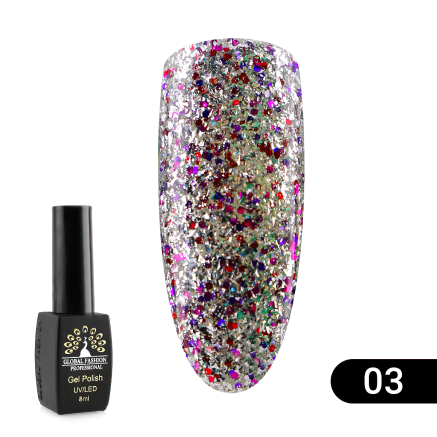 Гель лак Global Fashion Shiny, 8 мл, 03