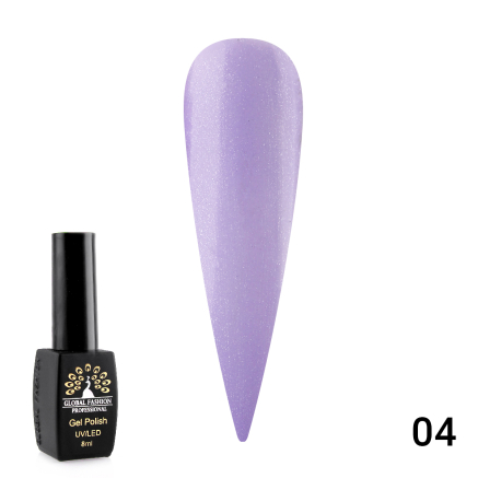 Гель лак Global Fashion Summer Light + шиммер, 8 мл, 04