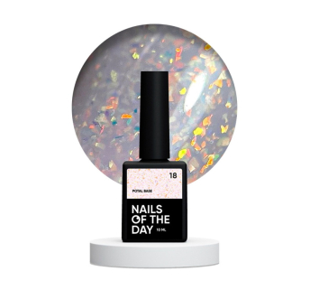 База камуфлирующая Nails Of The Day Potal Base 18. нежно-молочный с голографической стильной поталью. 10 мл (4821288720000)
