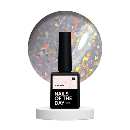 База камуфлююча Nails Of The Day Potal Base 18. ніжно-молочний з голографічною стильною поталлю. 10 мл (4821288720000)