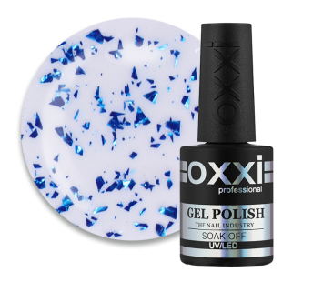 Топ для гель-лака без липкого слоя Oxxi Professional Top Iceberg 05. прозрачный с синей слюдой. 10 мл (2100994275991)