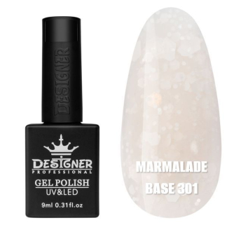 Кольорова база Marmalade base 301 Designer (9 мл.) - з білими конфетті