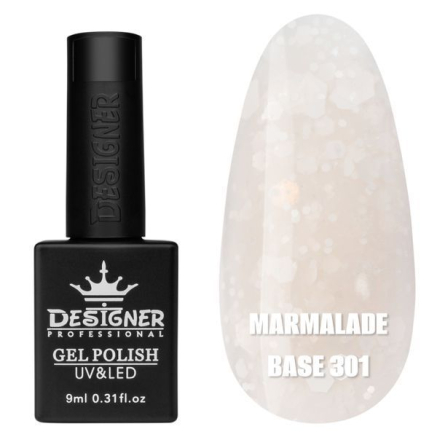 Кольорова база Marmalade base 301 Designer (9 мл.) - з білими конфетті
