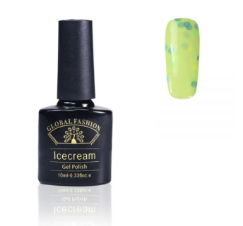 Гель-лак Ice Cream Global Fashion, 10 мл (з блискітками різних розмірів) 010