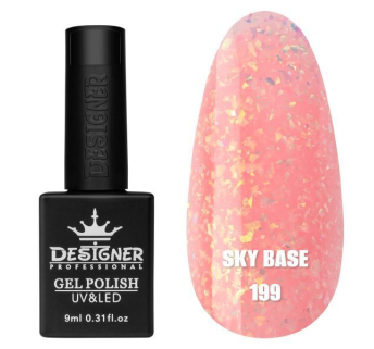 Кольорова база Sky base 199 Designer (9 мл.) - із золотою поталлю