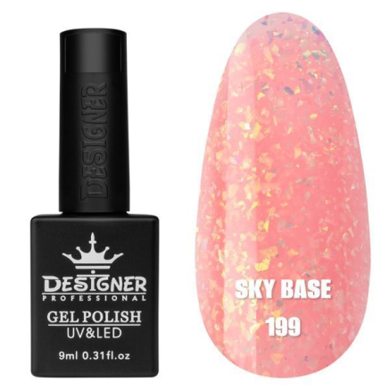 Кольорова база Sky base 199 Designer (9 мл.) - із золотою поталлю