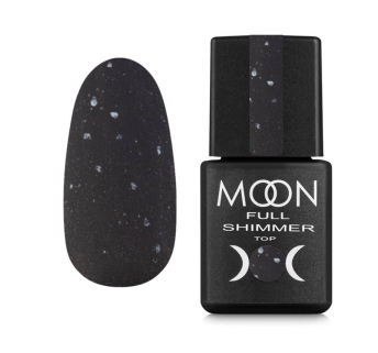 Топ матовый для гель-лака без липкого слоя Moon Full Top Shimmer White Matte 1024 матовый с белыми хлопьями 8 мл (5905123021428)