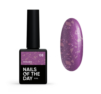 База камуфлирующая Nails Of The Day Potal Base 08. бордовый с медной поталью. 10 мл (4825547640146)