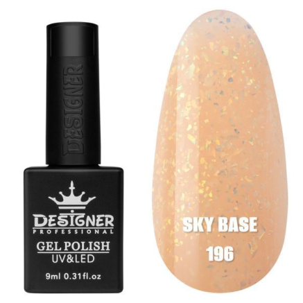 Кольорова база Sky base 196 Designer (9 мл.) - із золотою поталлю