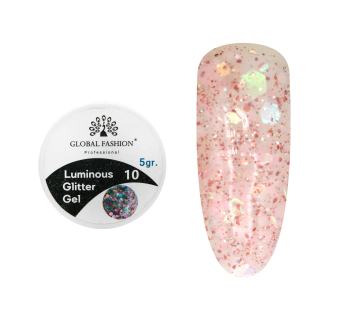 Глиттер гель что светится в темноте, 5 гр, Luminous Glitter Gel 10