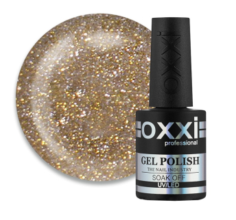 Гель-лак Oxxi Professional Disco 003. мікс золотистих і сріблястих блискіток і шиммерівна прозорій основі. 10 мл (2100994234974)