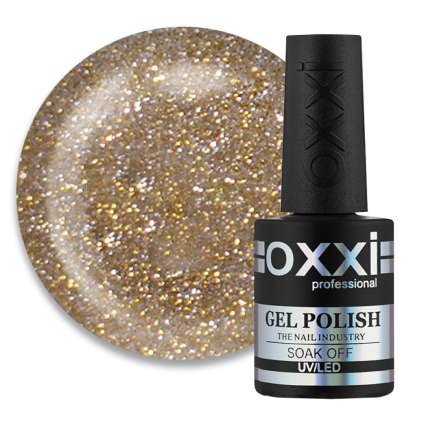 Гель-лак Oxxi Professional Disco 003. мікс золотистих і сріблястих блискіток і шиммерівна прозорій основі. 10 мл (2100994234974)