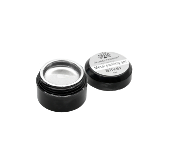 Гель-краска METALLIC GEL, зеркальный эффект, Global Fashion, SILVER, 5 гр.