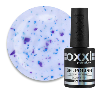 База камуфлирующая Oxxi Professional Jolly Base 004. молочно-голубой с фиолетовой и бирюзовой поталью.10 мл (2100994295753)