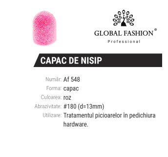 Ковпачки абразиву для педикюру, 13*19 мм #180, pink 1 шт.