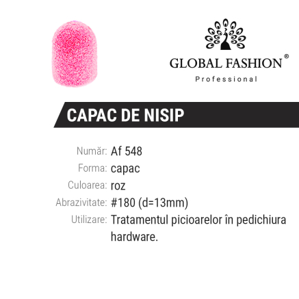 Ковпачки абразиву для педикюру, 13*19 мм #180, pink 1 шт.