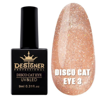 Світловідбивний гель-лак Disco Cat Eye №3, 9 мл., Designer (Котяче око)