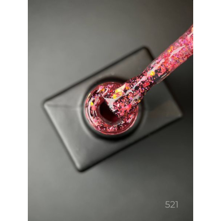 Гель лак Magic glitter 521 Designer (9мл.) - з пластівцями різних розмірів та блискітками хамелеон